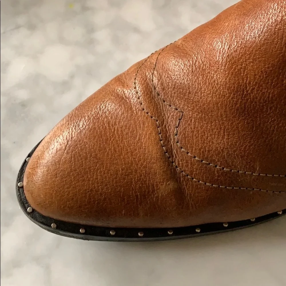 Freda Salvador Tan Leather Buckle Booties - Picture 5 of 5